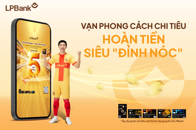Thẻ tín dụng quốc tế LPBank phát hành có các chương trình ưu đãi hoàn tiền khi chi tiêu trên các nền tảng đặt xe, thương mại điện tử,...