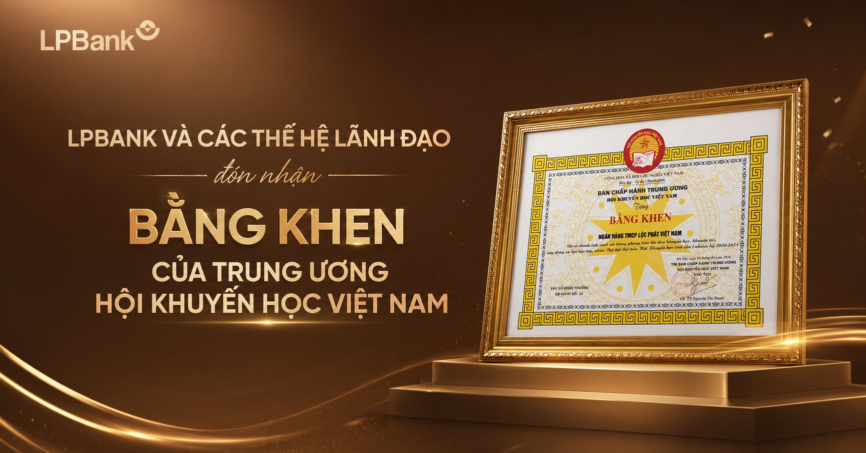 LPBank và các thế hệ lãnh đạo đón nhận Bằng khen của Trung ương Hội Khuyến học Việt Nam