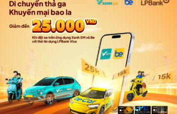 Giảm đến 25.000 VND khi đặt xe trên ứng dụng Xanh SM và Be qua thẻ tín dụng LPBank Visa