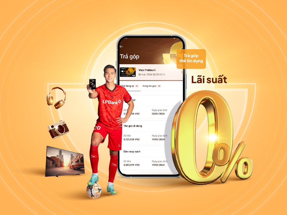 Ra mắt tính năng chuyển đổi trả góp thẻ tín dụng 0% lãi suất trên App LPBank