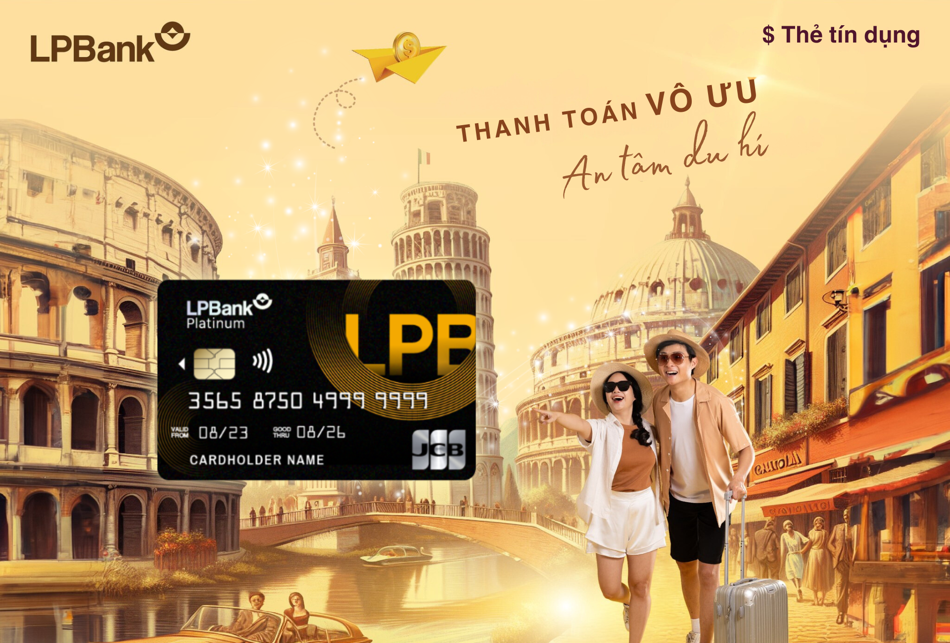 Thẻ tín dụng LPBank JCB Platinum với hàng loạt ưu đãi trong và ngoài nước hấp dẫn, phù hợp cho khách hàng muốn trải nghiệm dịch vụ cao cấp khi đi công tác/du lịch