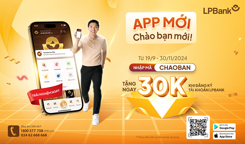 TẶNG BẠN MỚI ƯU ĐÃI HOÀN TIỀN 30.000 VNĐ