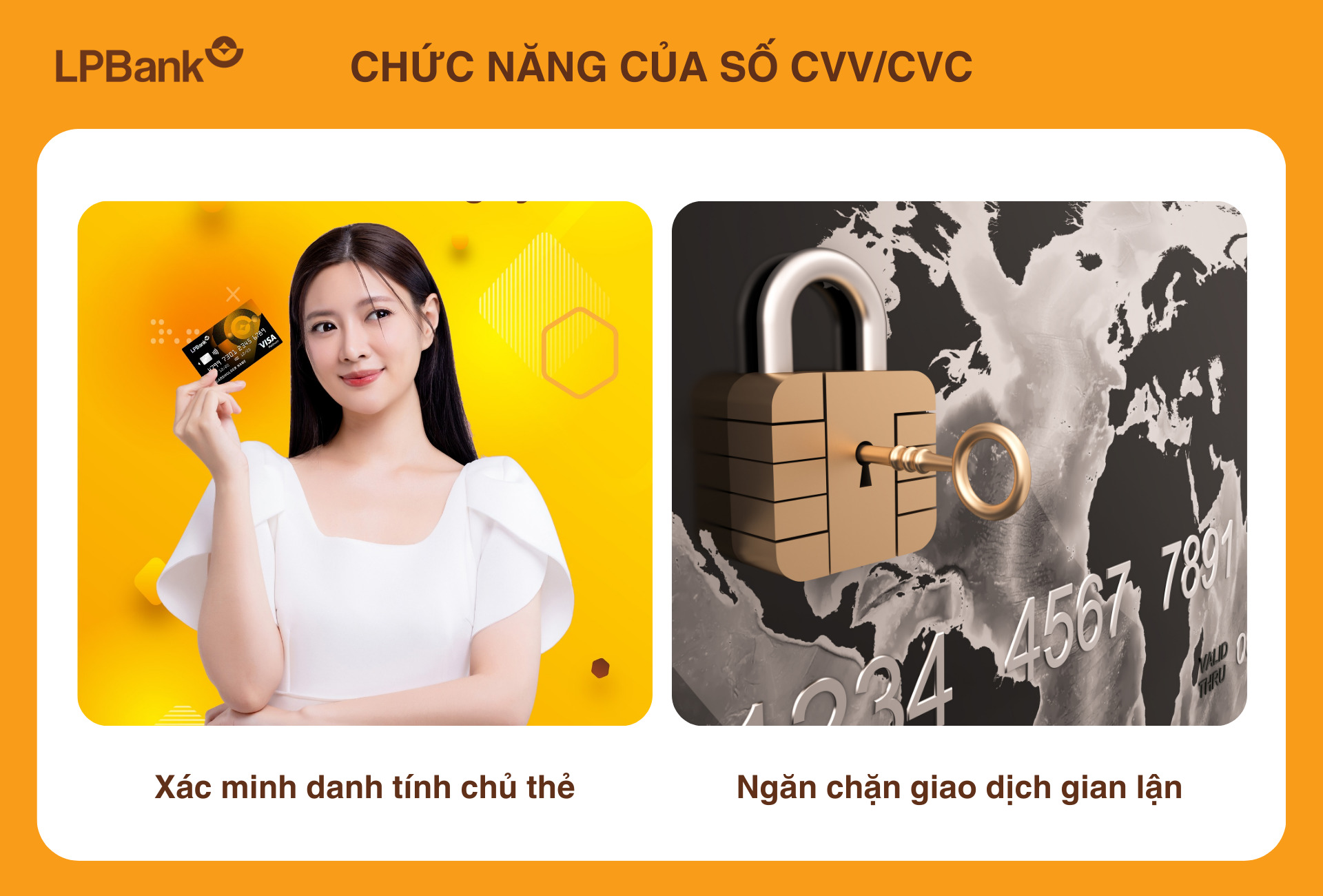 Số CVV/CVC trên thẻ Visa dùng để xác minh chủ thẻ khi thực hiện các thanh toán nhằm tránh gian lận