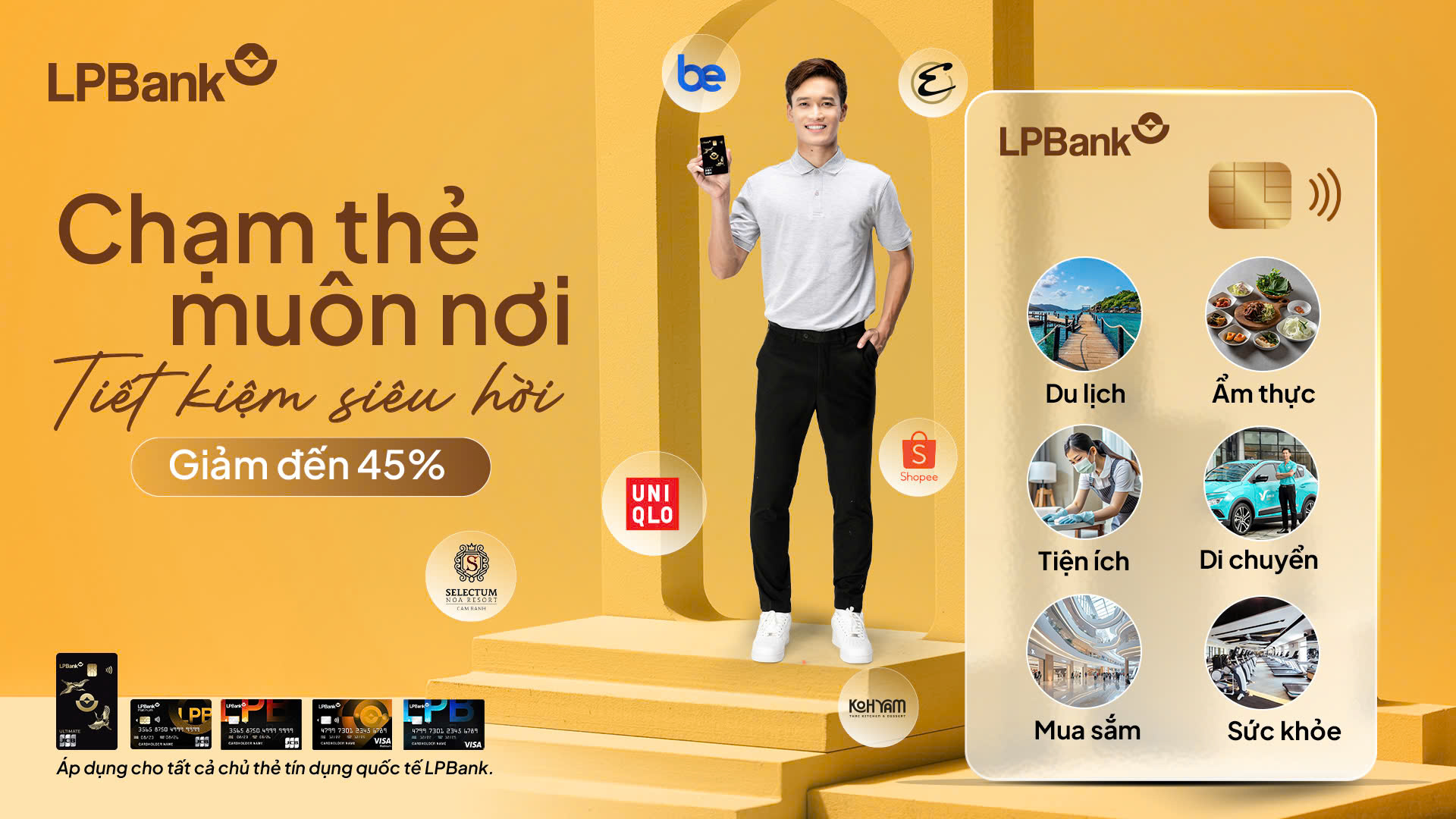 Chỉ cần 1 cú chạm, chủ thẻ tín dụng của LPBank có cơ hội tiết kiệm lên tới 45% hóa đơn khi thanh toán